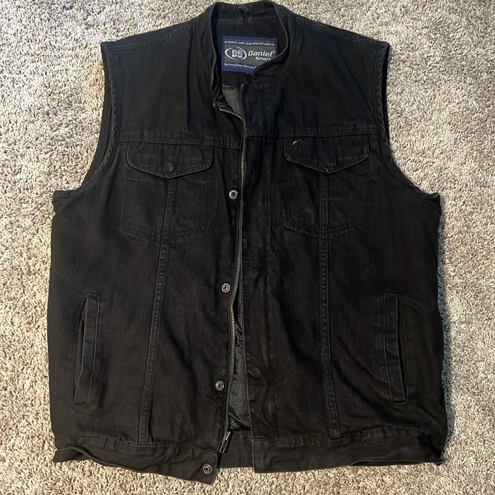 Daniel Smart Denim Motorcycle Vest Size Large